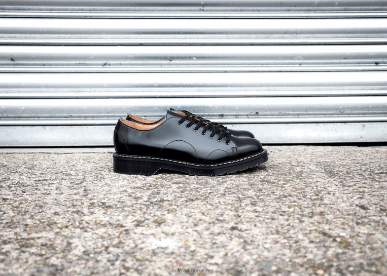 Solovair Svart Hi-shine Monkey Sko Kvinnerh6ll2c408