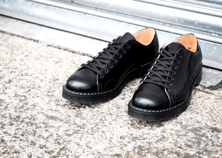 Solovair Svart Hi-shine Monkey Sko Kvinnerh6ll2c408