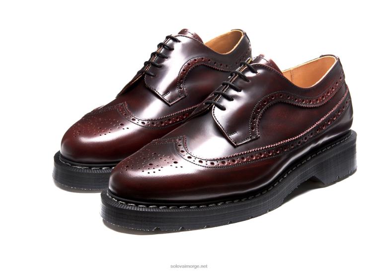 Solovair Burgunder Rub-off American Brogue Sko Kvinnerh6ll2c363