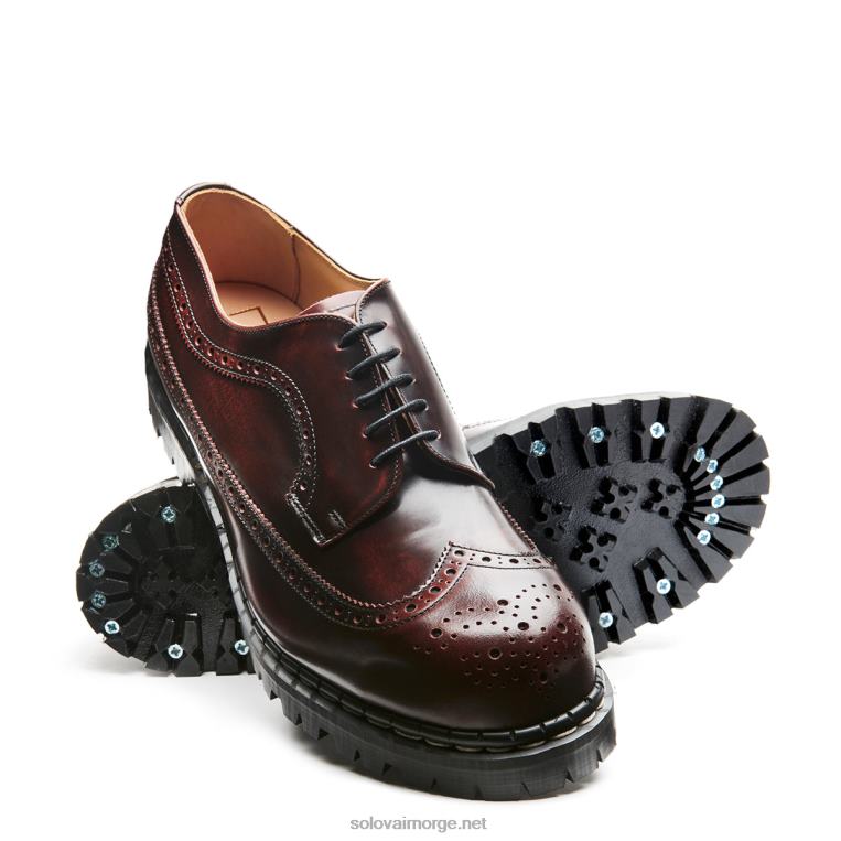 Solovair Burgunder, Rub-off Ståltå, Amerikansk Brogue-sko Kvinnerh6ll2c359