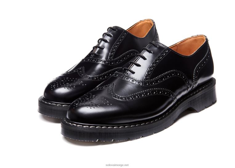 Solovair Svart Hi-shine Engelsk Brogue Sko Kvinnerh6ll2c358