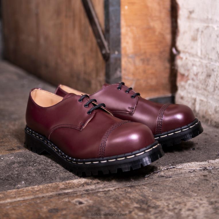 Solovair Oxblood Hi-shine Stål Tåkappet Gibson Sko Kvinnerh6ll2c378