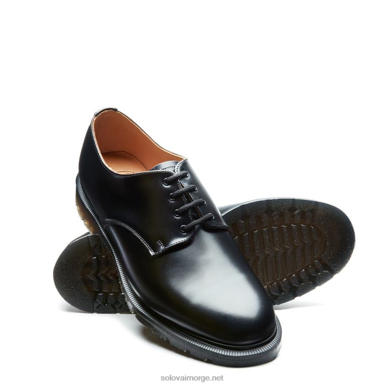 Solovair Svart Hi-shine Sko Med 4 øyne Kvinnerh6ll2c382