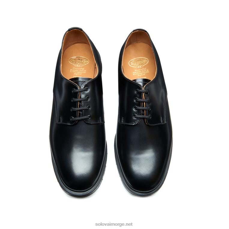 Solovair Svart Hi-shine Sko Med 4 øyne Kvinnerh6ll2c382