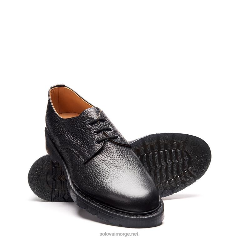 Solovair Svart Korn 3 øye Gibson Sko Kvinnerh6ll2c389