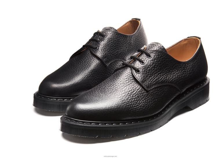 Solovair Svart Korn 3 øye Gibson Sko Kvinnerh6ll2c389