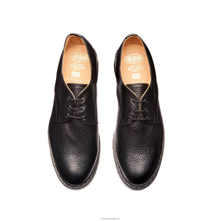 Solovair Svart Korn 3 øye Gibson Sko Kvinnerh6ll2c389