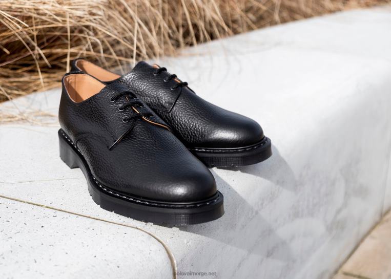 Solovair Svart Korn 3 øye Gibson Sko Kvinnerh6ll2c389