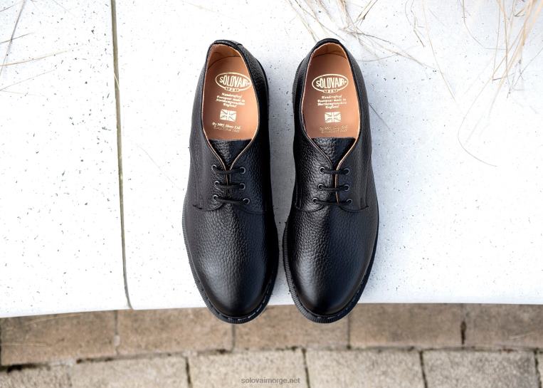 Solovair Svart Korn 3 øye Gibson Sko Kvinnerh6ll2c389