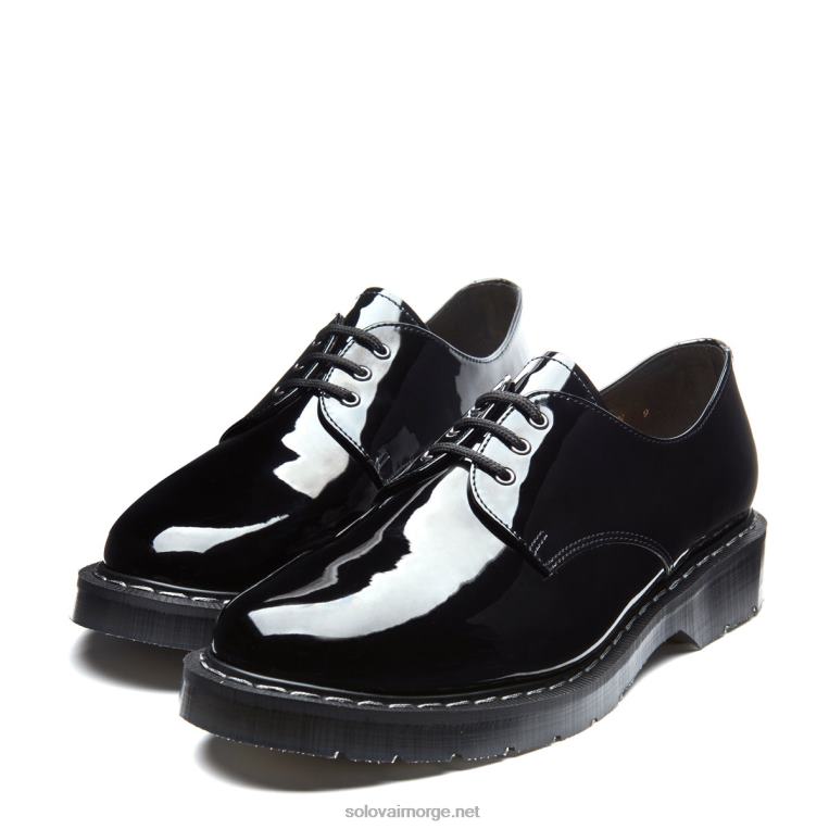 Solovair Svart Patent Gibson Sko Kvinnerh6ll2c386