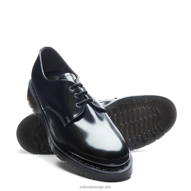 Solovair Svart Vegansk Hi-shine Gibson-sko Kvinnerh6ll2c388