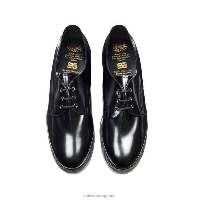 Solovair Svart Vegansk Hi-shine Gibson-sko Kvinnerh6ll2c388