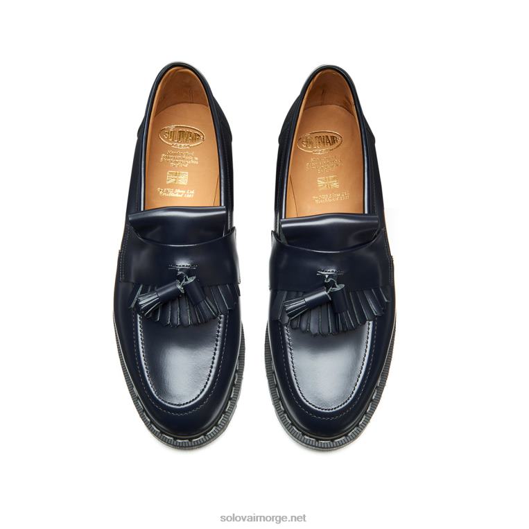 Solovair Marineblå Hi-shine Dusk Loafer Kvinnerh6ll2c396