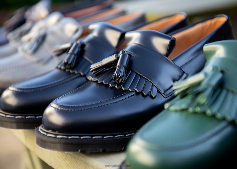 Solovair Marineblå Hi-shine Dusk Loafer Kvinnerh6ll2c396