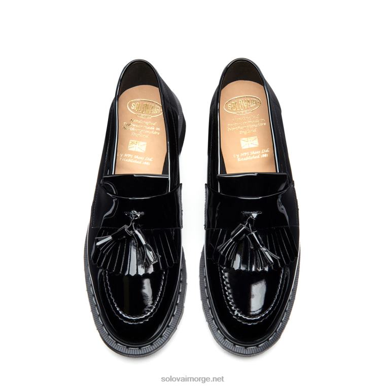 Solovair Svart Patent Dusk Loafer Kvinnerh6ll2c403
