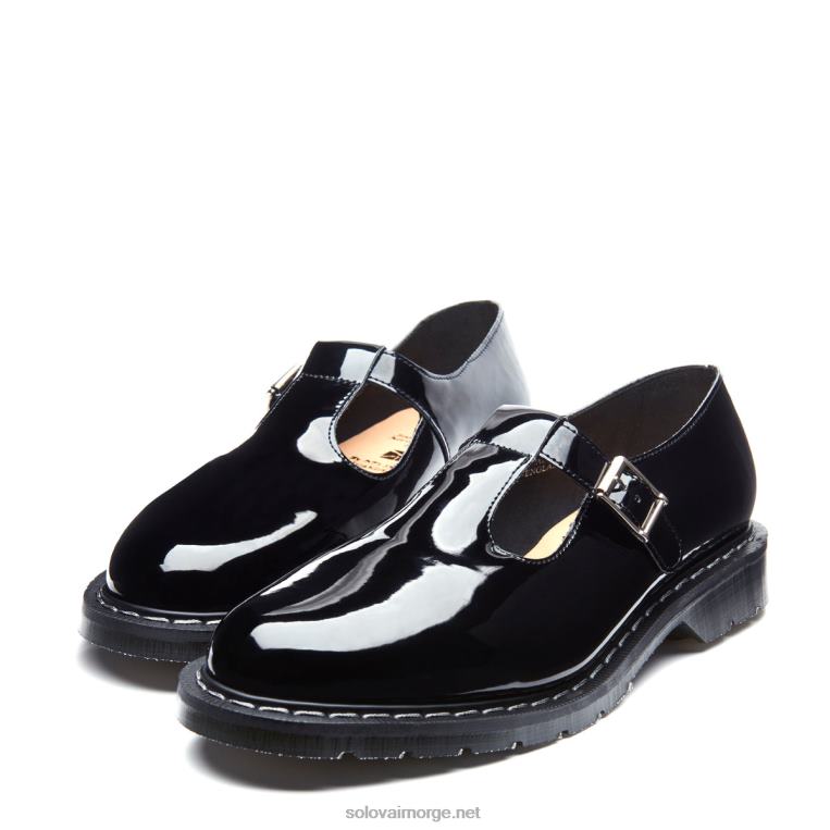Solovair Svart Patent Mary Jane Sko Kvinnerh6ll2c214