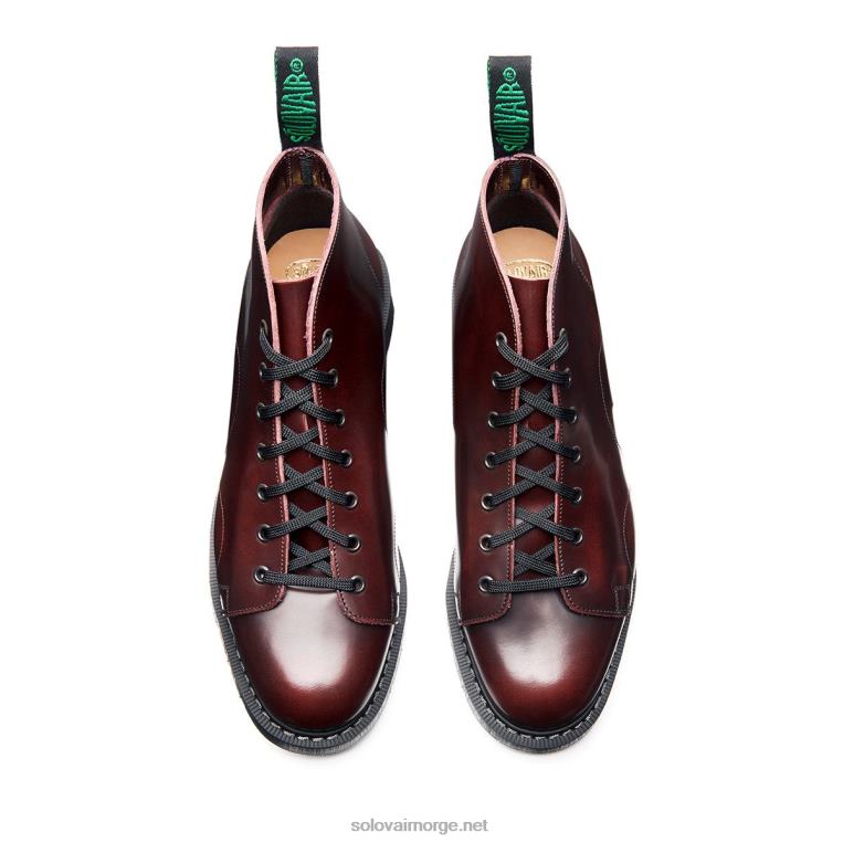 Solovair Burgunder Rub-off Monkey Boot Kvinnerh6ll2c343