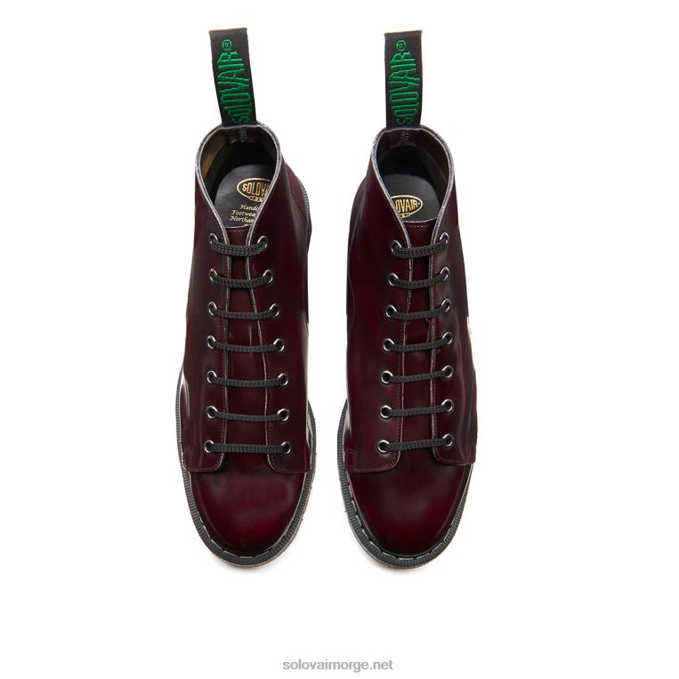 Solovair Kirsebærrød Rub-off Vegansk Hi-shine Apestøvel Kvinnerh6ll2c350