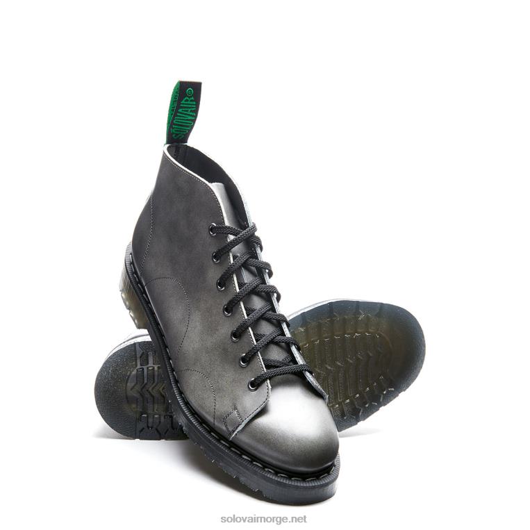 Solovair Lunar Grey Hi Shine 7 Eye Monkey Boot Kvinnerh6ll2c353
