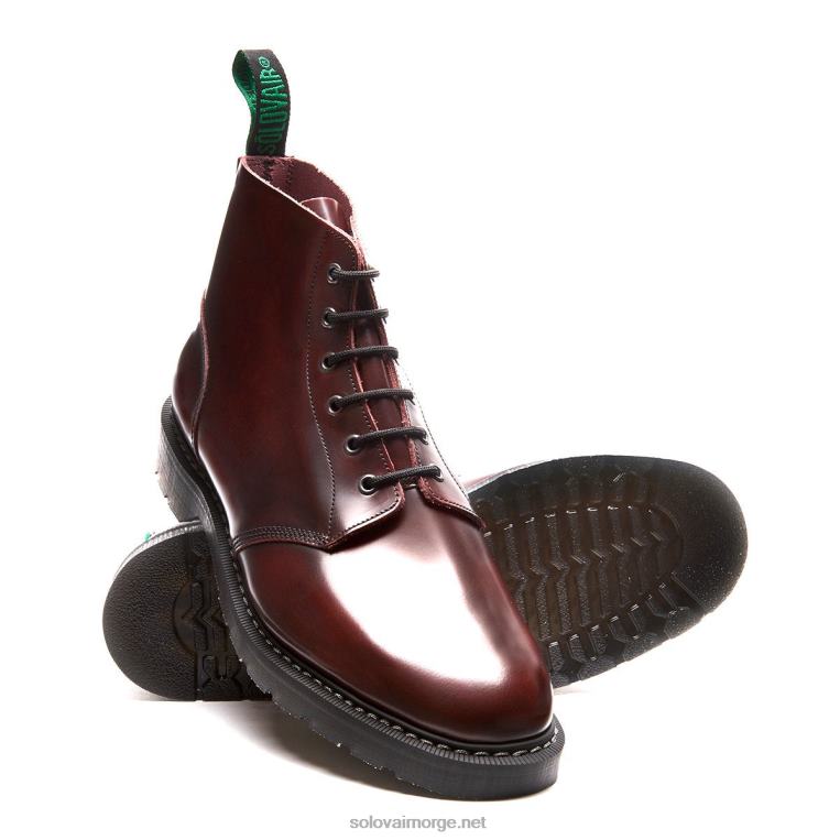 Solovair Burgundy Rub-off Astronaut Støvel Med 6 øyne Kvinnerh6ll2c239