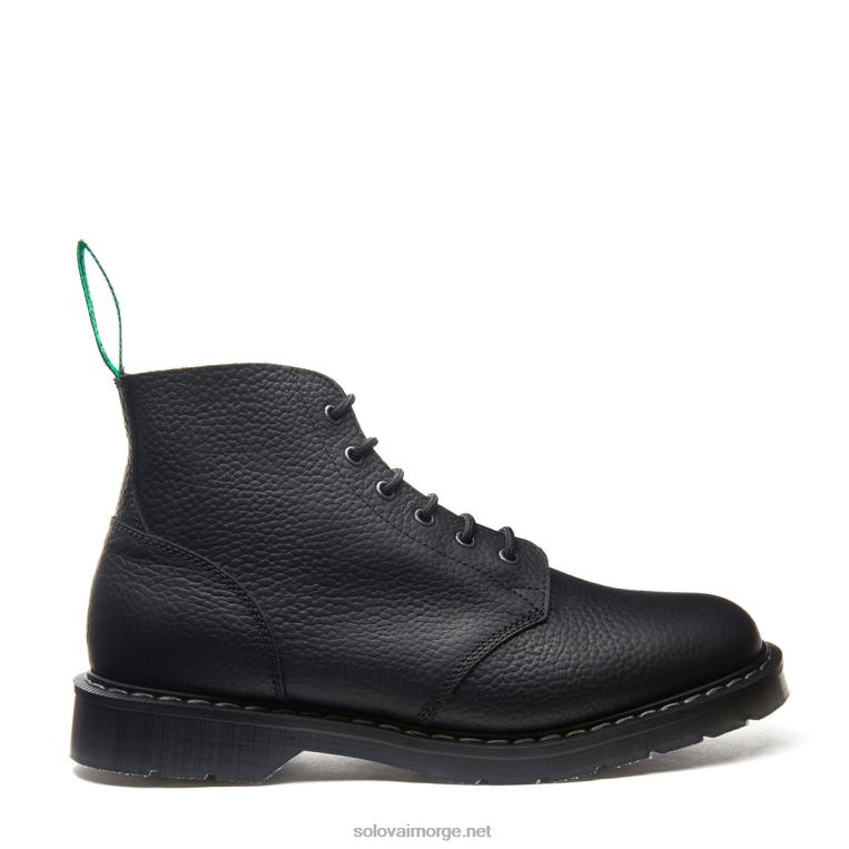 Solovair Svart, Fettkornet Astronautstøvel Med 6 øyne Kvinnerh6ll2c246