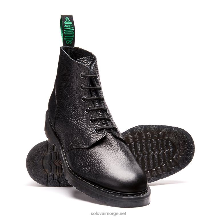 Solovair Svart Korn 6 øye Astronaut Støvel Kvinnerh6ll2c238