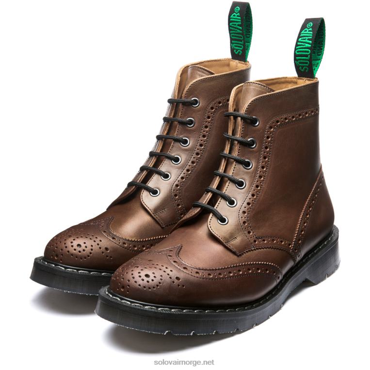 Solovair Gaucho Crazy Horse 6 Eye Brogue Støvel Kvinnerh6ll2c254