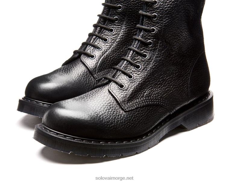 Solovair Black Grain 8 Eye Derby Støvel Kvinnerh6ll2c295