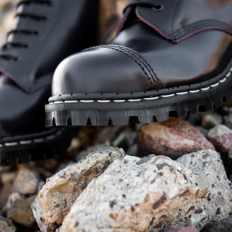 Solovair Burgundy Rub-off 6 øyne Stål Tåkappe Derby Støvel Kvinnerh6ll2c302