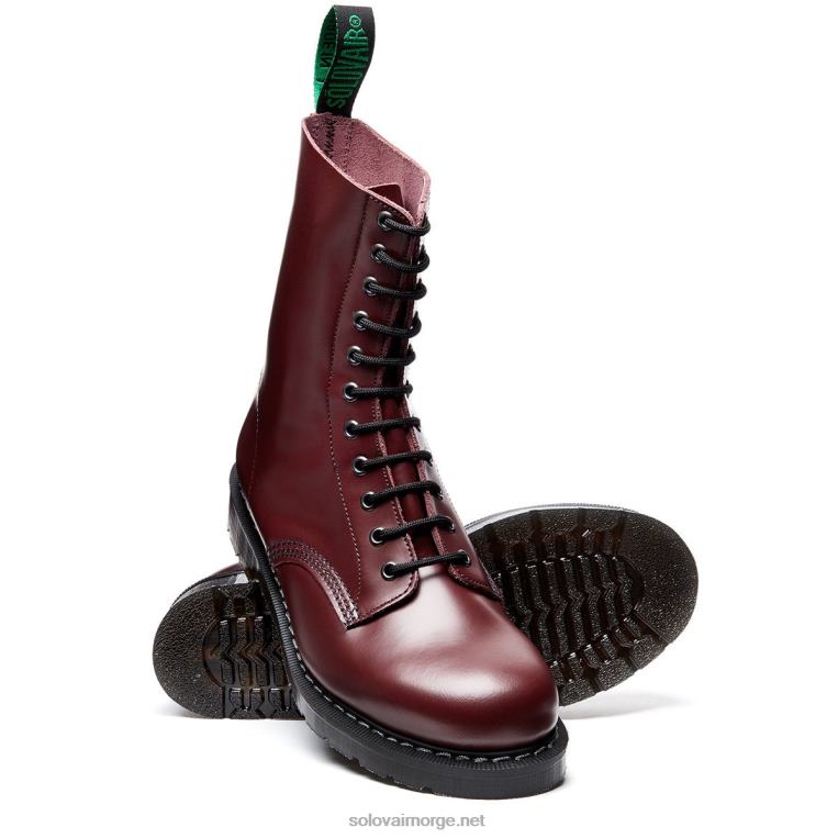 Solovair Oxblood Hi-shine 11 Eye Derby Støvel Kvinnerh6ll2c329