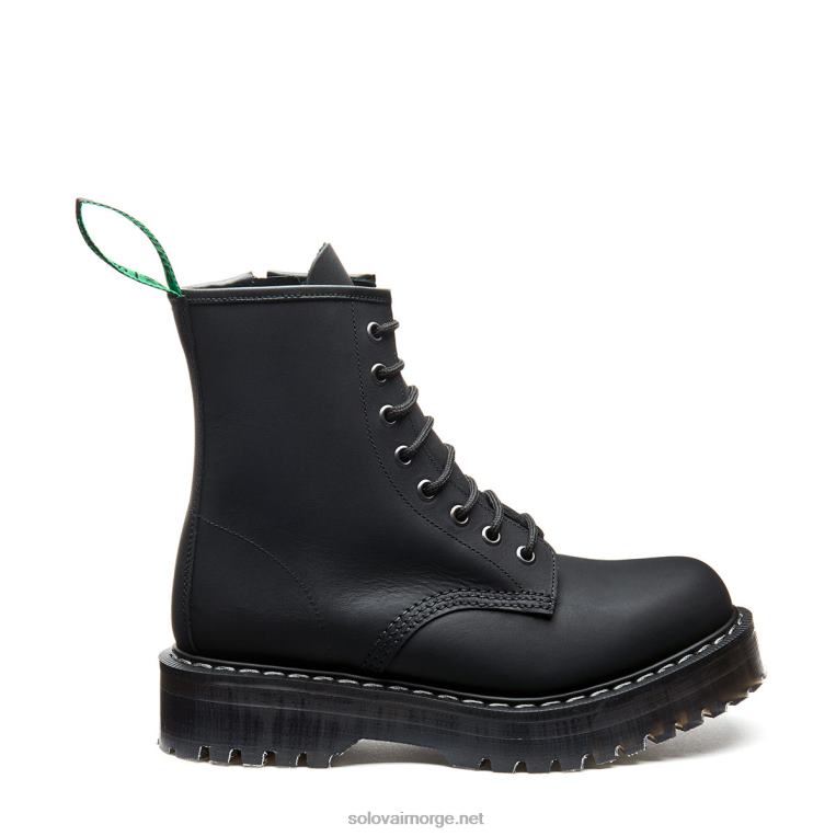 Solovair Svart Fettete 8-øyers Plattform-derbystøvel Med Glidelås Kvinnerh6ll2c297