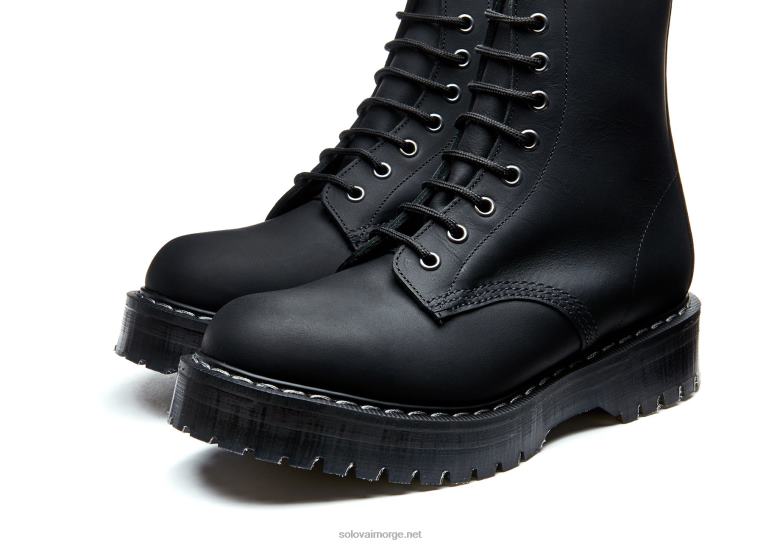 Solovair Svart Fettete 8-øyers Plattform-derbystøvel Med Glidelås Kvinnerh6ll2c297