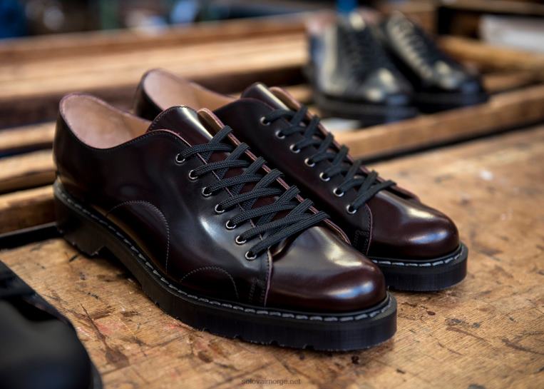 Solovair Burgundy Rub-off Monkey Sko Menn H6ll 2c219