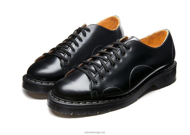 Solovair Svart Hi-shine Monkey Sko Mennh6ll2c220