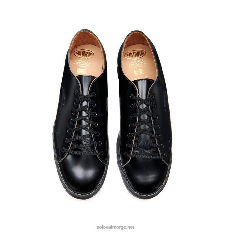 Solovair Svart Hi-shine Monkey Sko Mennh6ll2c220