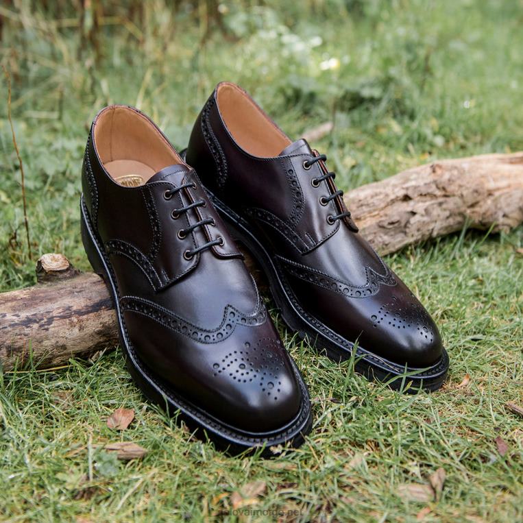 Solovair Burgunder Gibson Brogue Sko Med 4 øyne Mennh6ll2c171