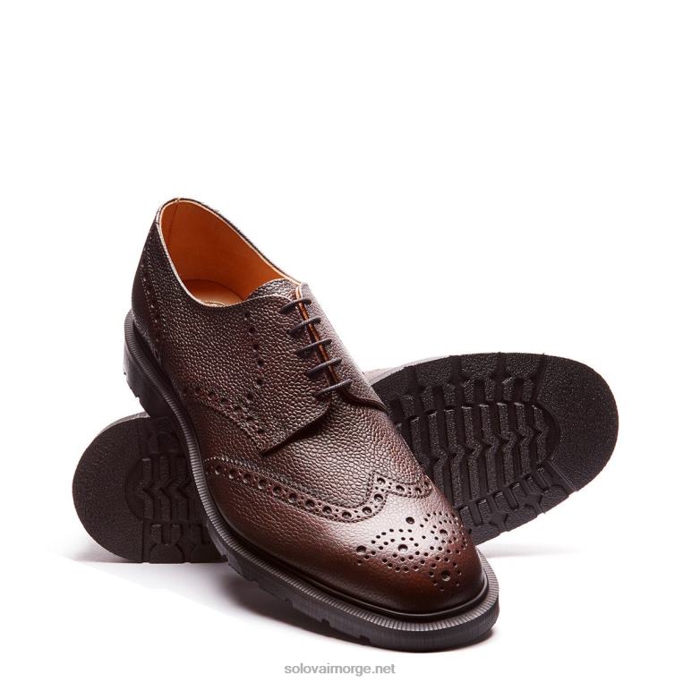 Solovair Burgunder Korn 5 øye Gibson Brogue Sko Mennh6ll2c173