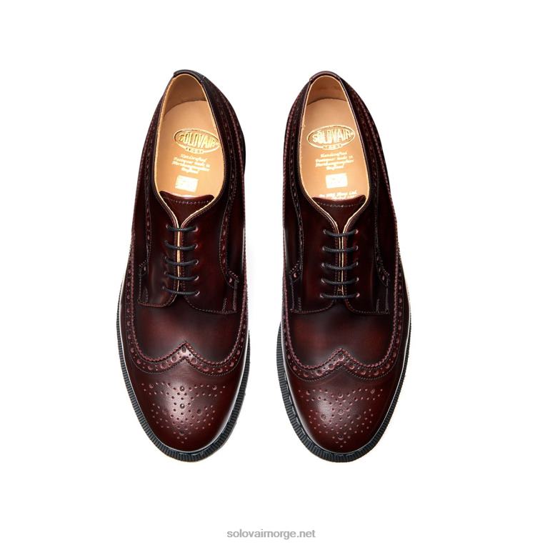Solovair Burgunder Rub-off American Brogue Sko Mennh6ll2c170