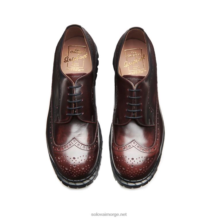 Solovair Burgunder, Rub-off Ståltå, Amerikansk Brogue-sko Mennh6ll2c163