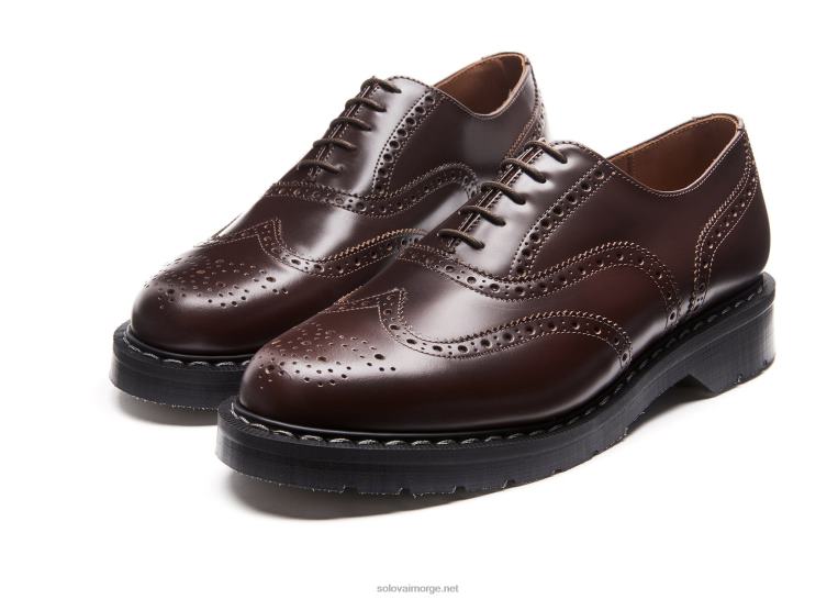 Solovair Mørk Brun Hi-shine Engelsk Brogue Sko Mennh6ll2c169