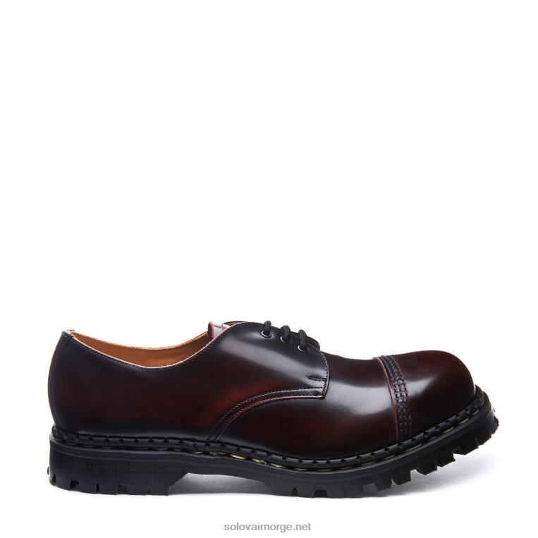 Solovair Burgunder Gibson-sko Med Tåkappe Av Stål Mennh6ll2c192