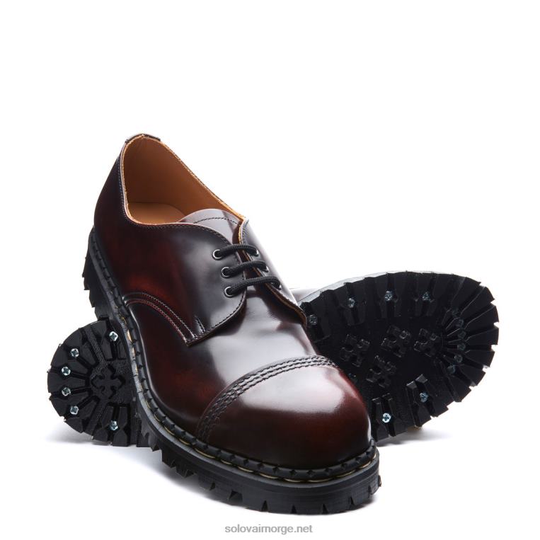 Solovair Burgunder Gibson-sko Med Tåkappe Av Stål Mennh6ll2c192