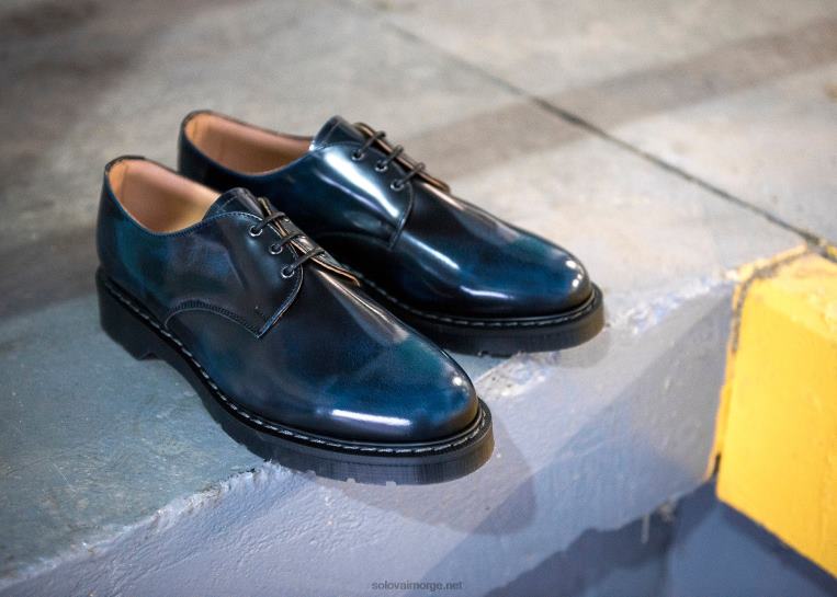 Solovair Marineblå Rub-off 3 øye Gibson Sko Mennh6ll2c178