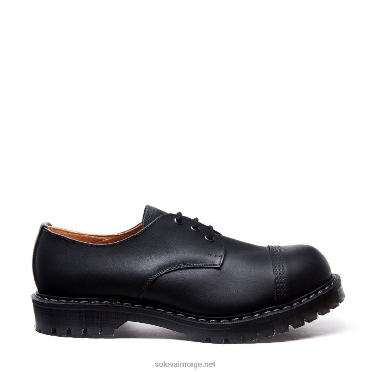 Solovair Svart Gibson-sko Med Fettete Tåer Mennh6ll2c185