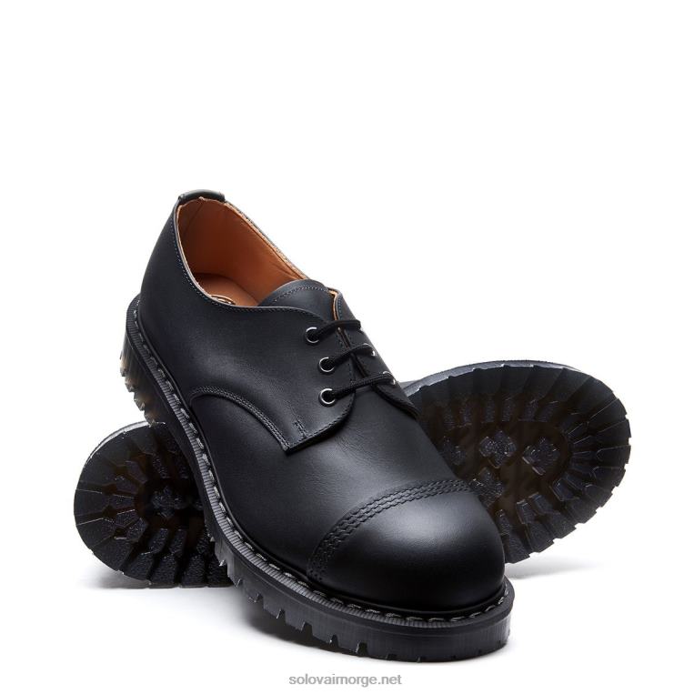 Solovair Svart Gibson-sko Med Fettete Tåer Mennh6ll2c185