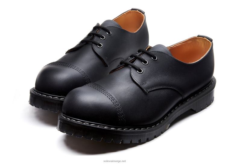 Solovair Svart Gibson-sko Med Fettete Tåer Mennh6ll2c185
