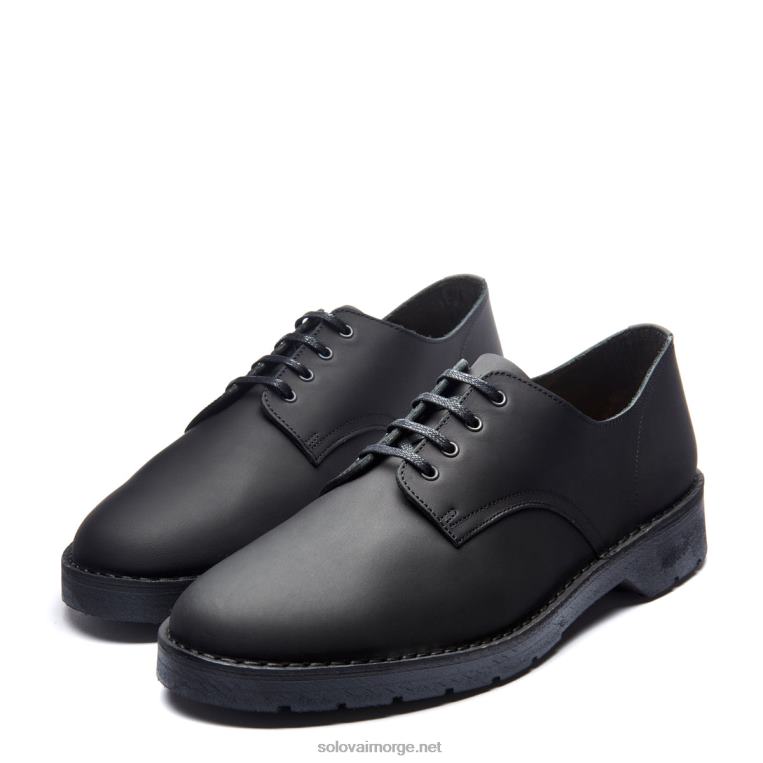 Solovair Svart Voksaktig Gibson Sko Med 4 øyne Mennh6ll2c186