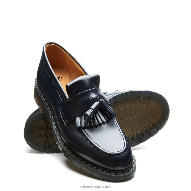 Solovair Marineblå Hi-shine Dusk Loafer Mennh6ll2c207
