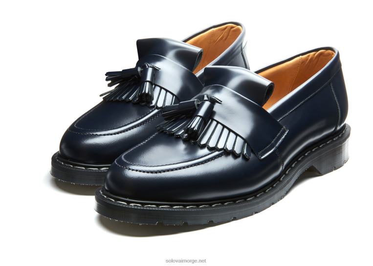 Solovair Marineblå Hi-shine Dusk Loafer Mennh6ll2c207