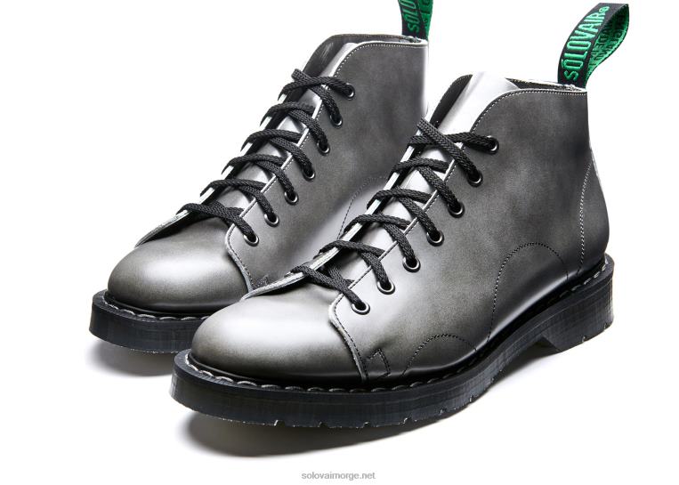 Solovair Lunar Grey Hi Shine 7 Eye Monkey Boot Mennh6ll2c154